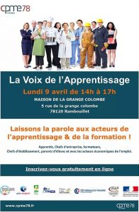 Voix de l'apprentissage lundi 09 avril 2018 de 14h à 17h à la Maison de la Grange Colombe, Rambouillet